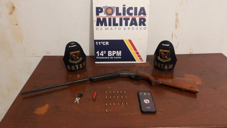 DENÚNCIA LEVA À PRISÃO DE HOMEM POR PORTE ILEGAL DE ARMA EM PRIMAVERA DO LESTE
