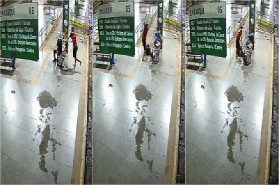 VÍDEO MOSTRA HOMEM TENTANDO MATAR IDOSO EM TERMINAL RODOVIÁRIO DE MT